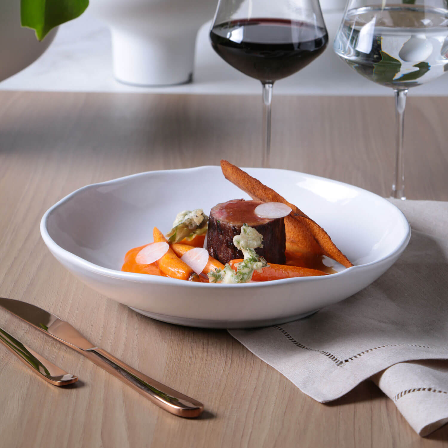 Conjunto com 6 Pratos Fundo Bio New White 22,5cm 830ml - Imagem 3