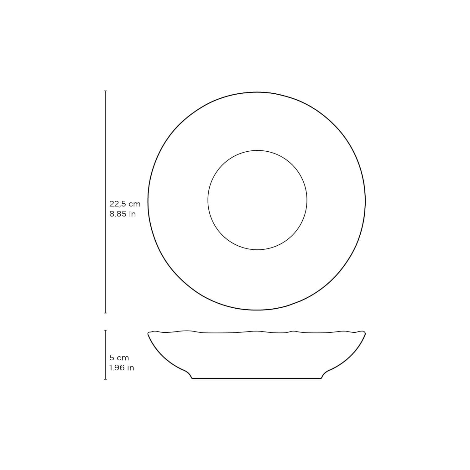 Conjunto com 6 Pratos Fundo Bio New White 22,5cm 830ml - Imagem 5