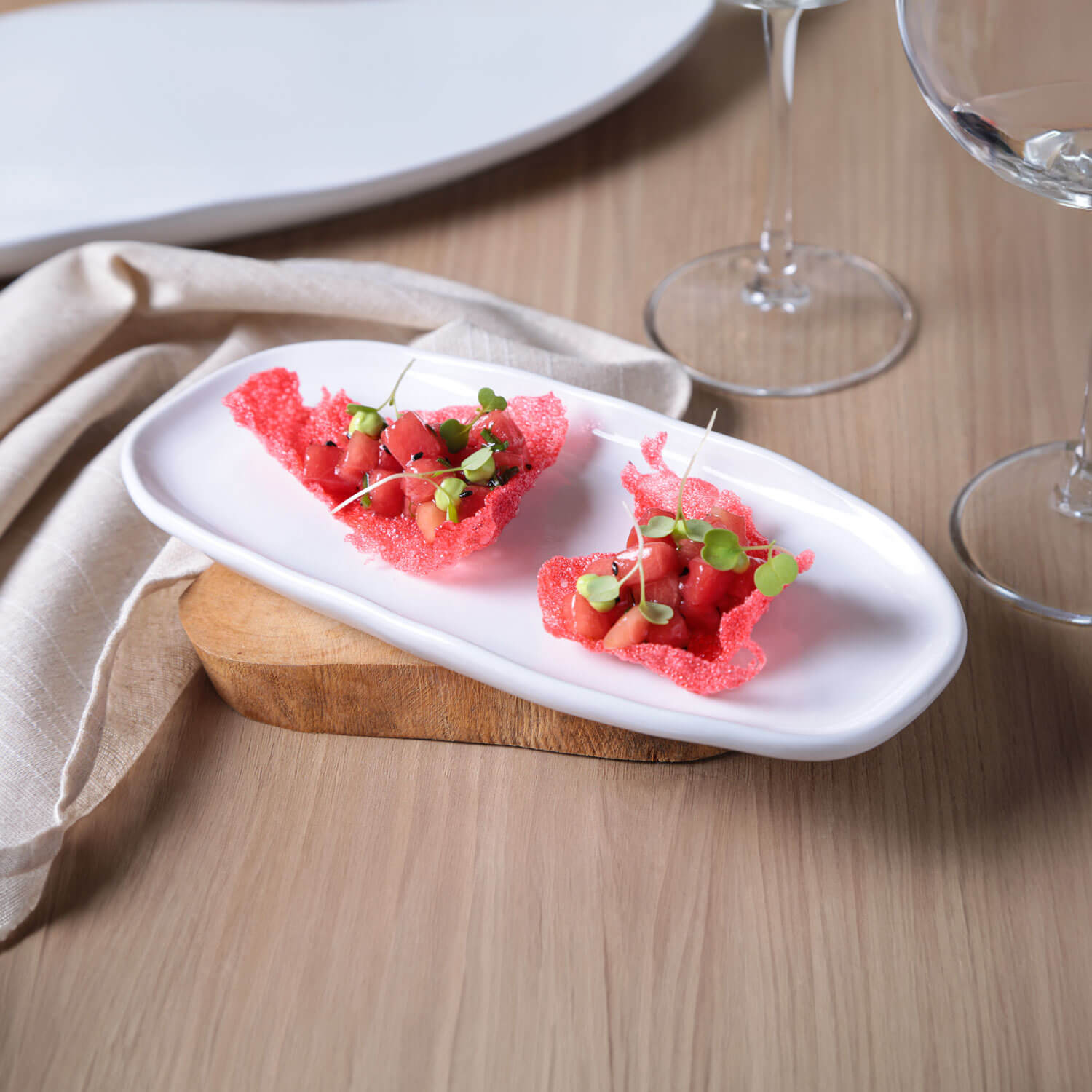 Conjunto com 4 Travessas Oval Rasa Pequena Orgânico New White 23x11cm - Imagem 2