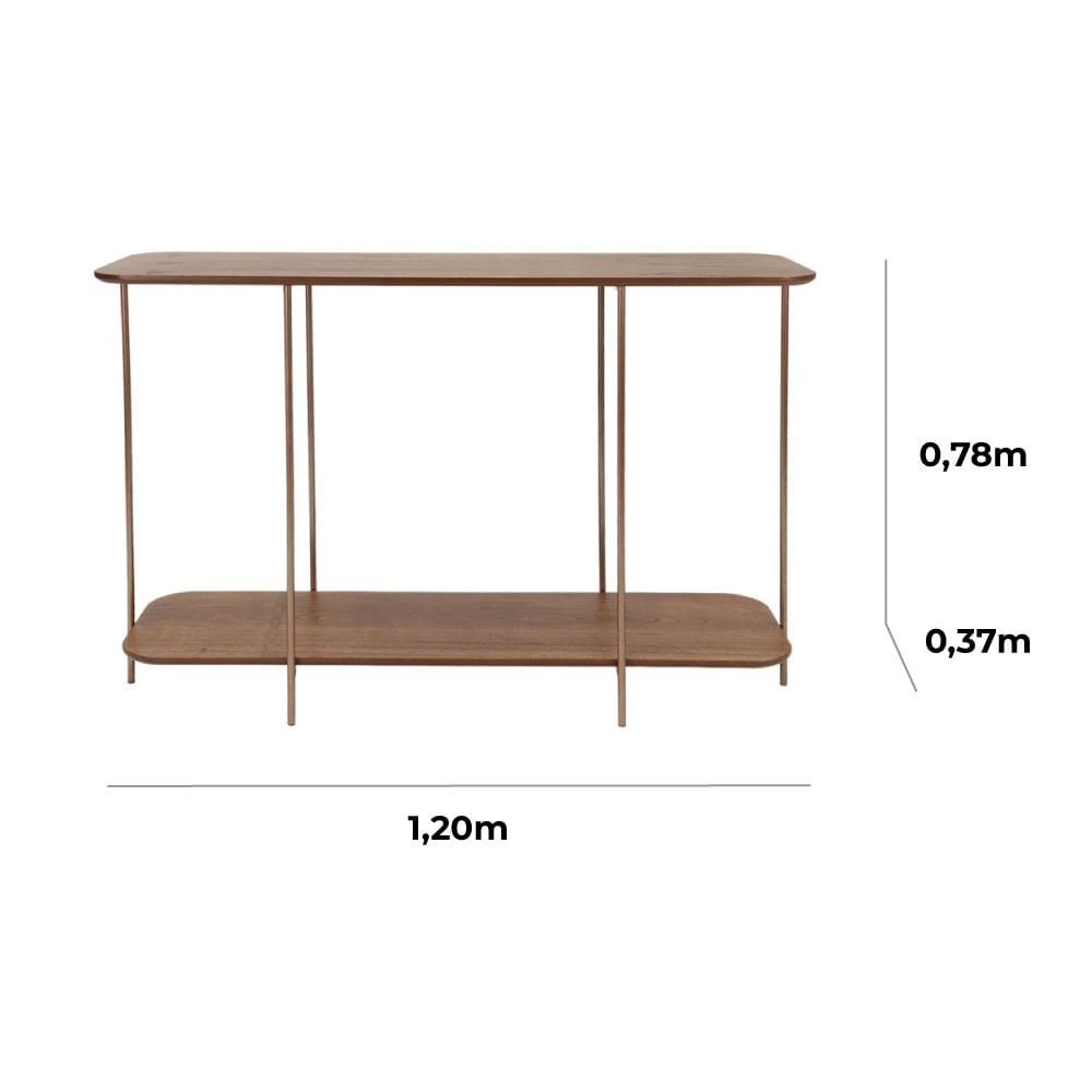 Aparador Lógica em Cinamomo Amêndoa e Metal Cobre 1,20m - Imagem 3