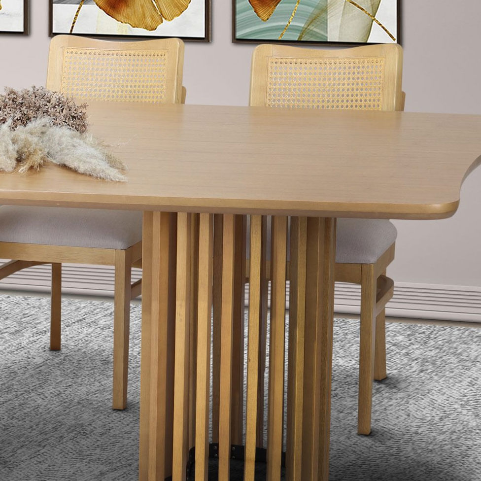 Cadeira Julia com Assento em Linho Off White e Tela Sextavada - Imagem 2