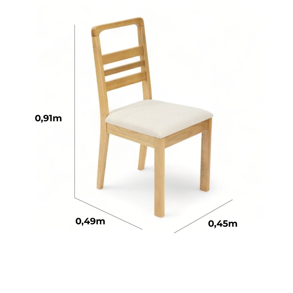 Cadeira Leblon com Assento em Linho Off White - Imagem 3