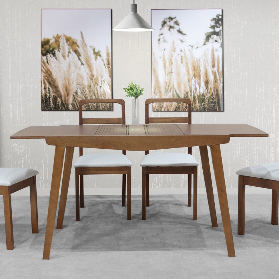 Mesa de Jantar Elástica Rubi Extensiva Pinhão 1,13m - Imagem 3