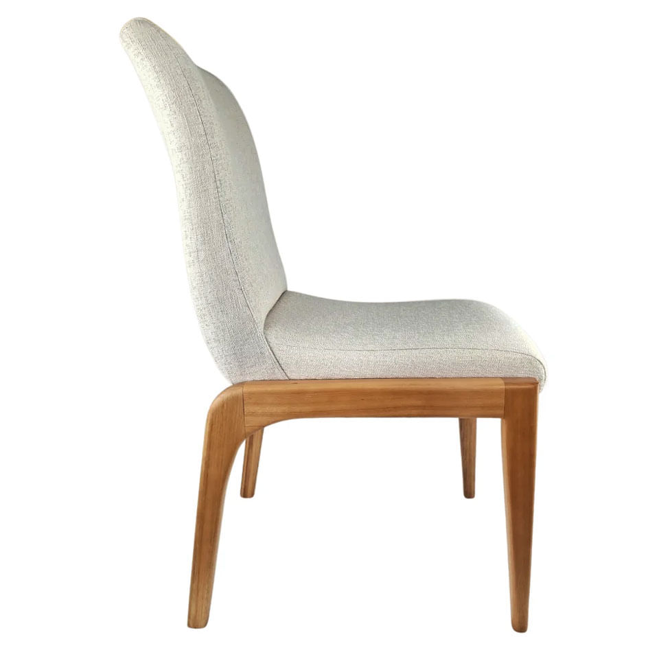 Cadeira Delta em Linhão Cinza e Base Castanho - Imagem 2