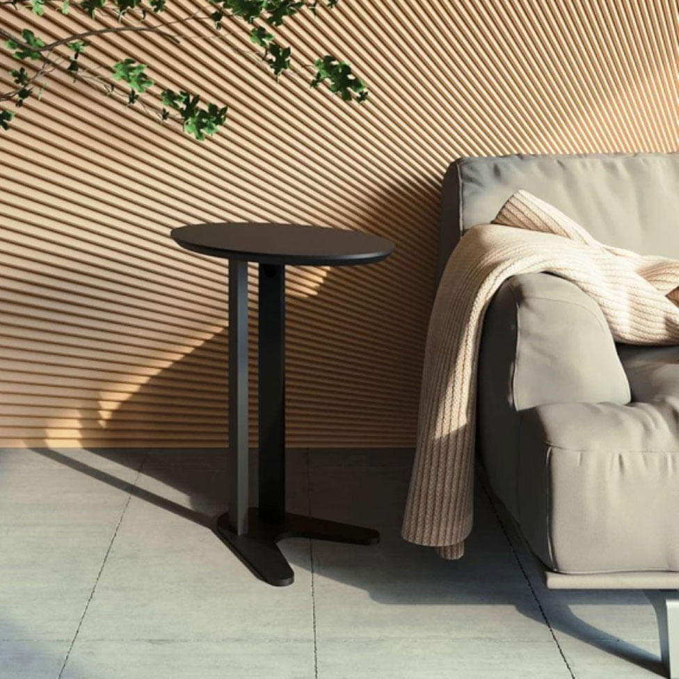 Mesa Auxiliar Lateral Oval Preto Fosco 60cm - Imagem 3