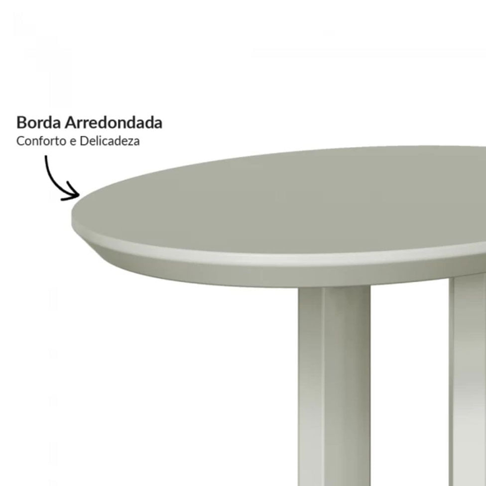 Mesa Auxiliar Lateral Oval Off White 60cm - Imagem 2