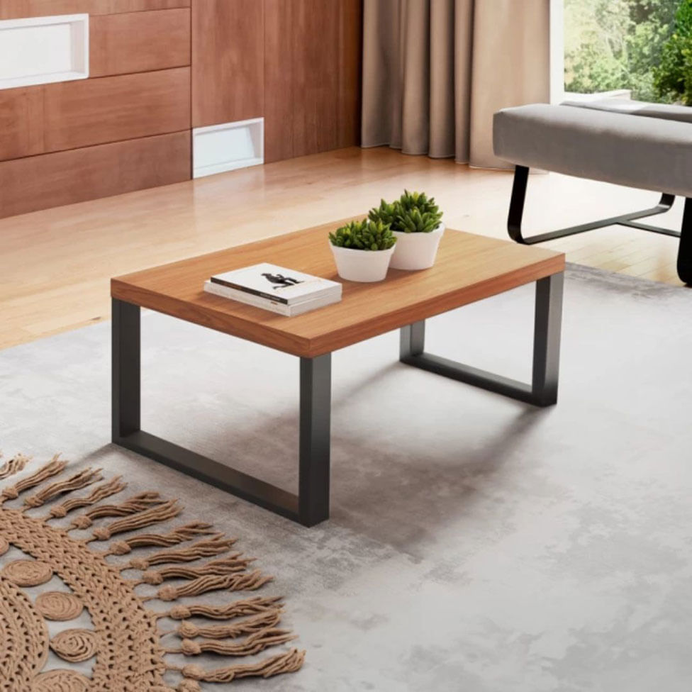 Mesa de Centro Retangular Industrial Freijó e Preto - Imagem 3