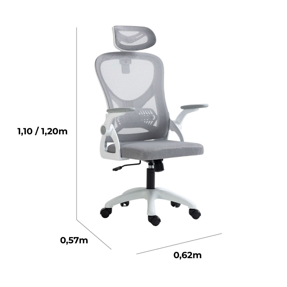 Cadeira Office Columbus com Tela Mesh Branca - Imagem 3