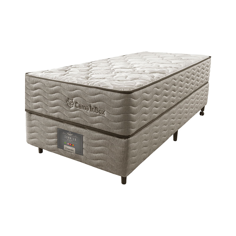 Cama Box Solteiro Colchão Euro + Box 88x188x71 Molas Ensacadas Cama inBox Ocean Bege - Imagem 5