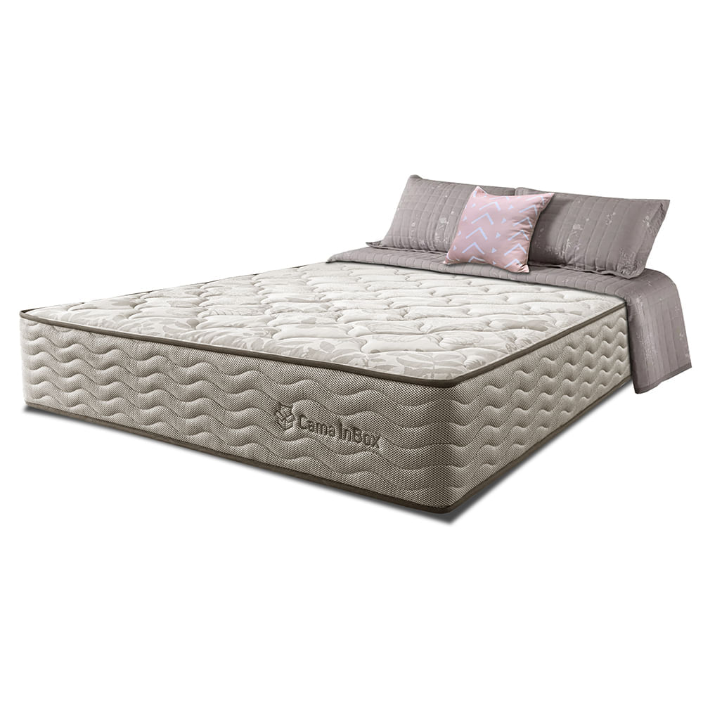 Colchão King Molas Ensacadas Euro 193x203x32 Cama inBox Ocean Bege