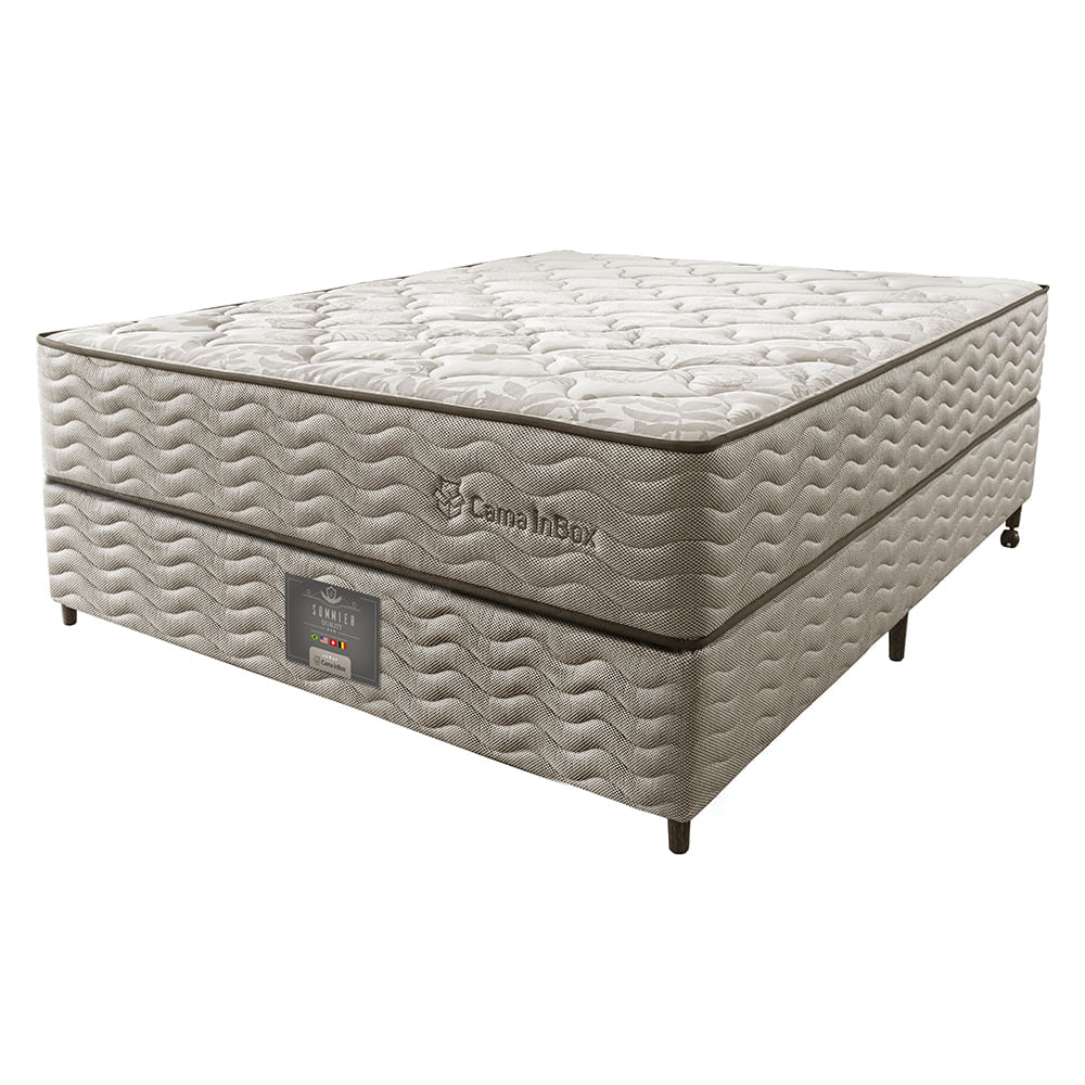 Cama Box Casal Colchão Euro + Box 138x188x71 Molas Ensacadas Cama inBox Ocean Bege - Imagem 6