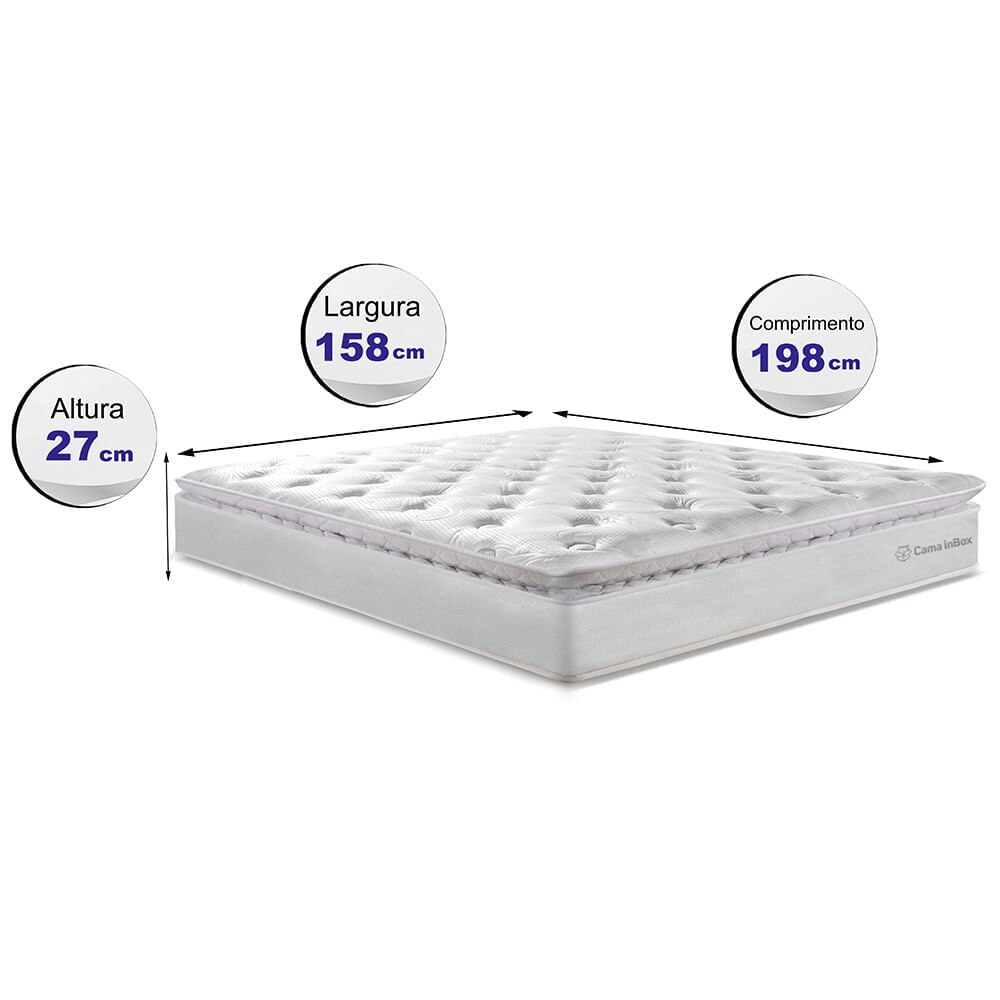 Colchão Queen Molas Ensacadas 158x198 Cama inBox Confort Snow - Imagem 2