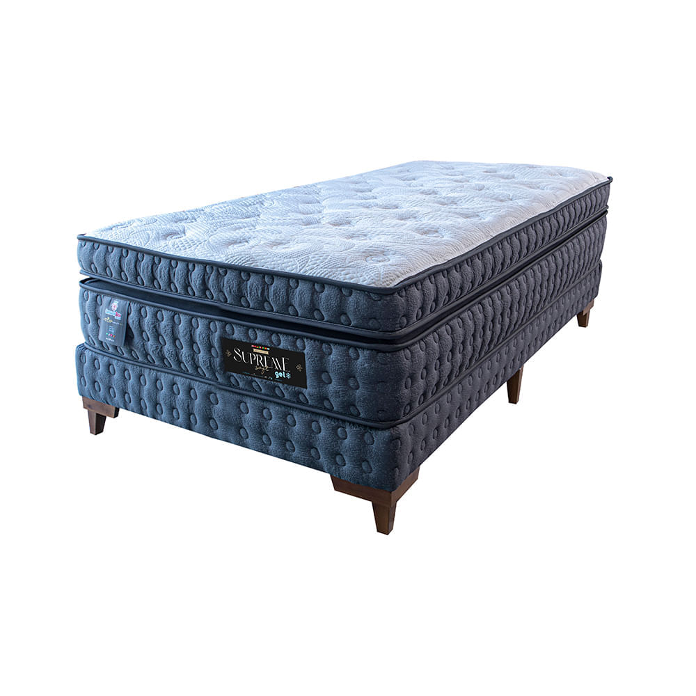 Cama Box Solteiro Colchão Euro Pillow + Box 88x188x70 Molas Ensacadas Cama inBox Supreme Confort Gel Living - Imagem 7