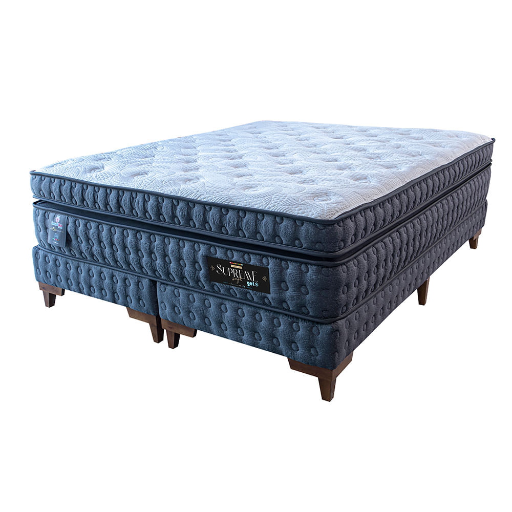 Cama Box King Colchão Euro Pillow + Box 193x203x70 Molas Ensacadas Cama inBox Supreme Confort Gel Living - Imagem 7