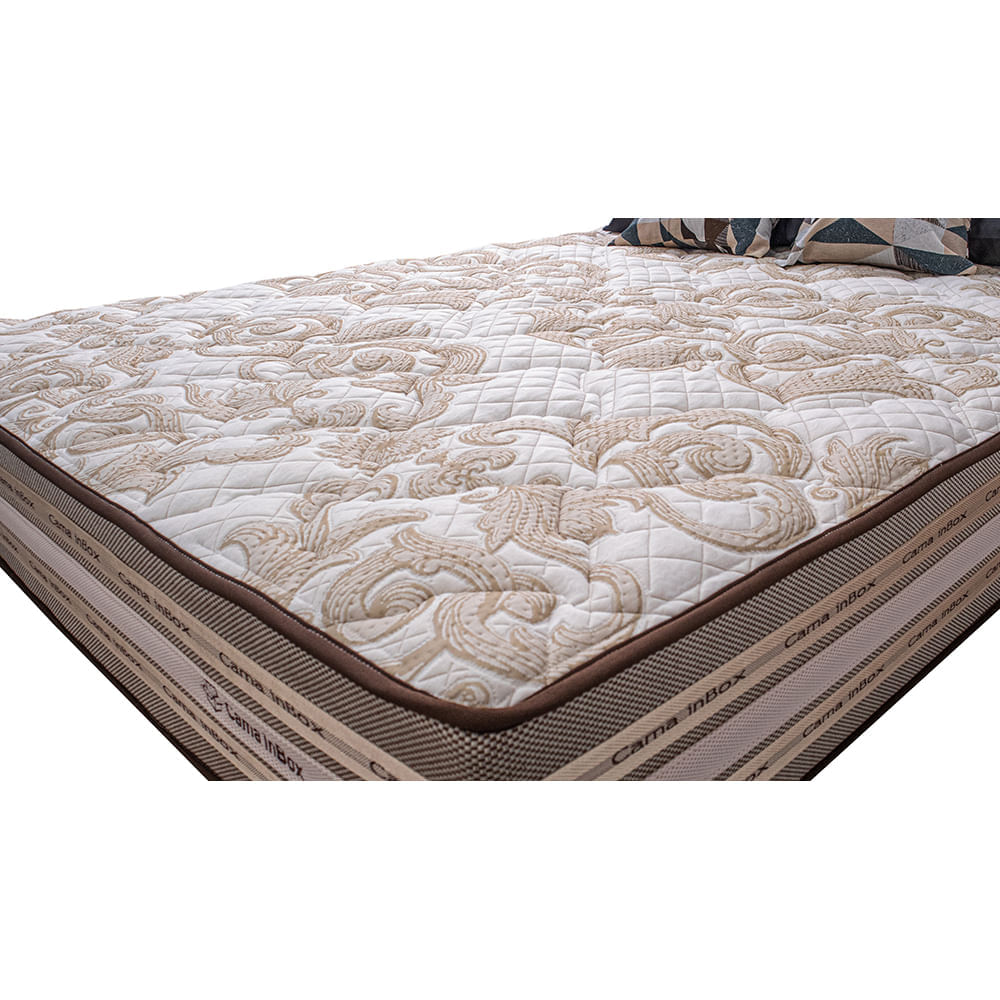 Cama Box Casal Colchão Pillow In + Box 138x188x70 Molas Ensacadas Cama inBox Duo Linem Bege - Imagem 7