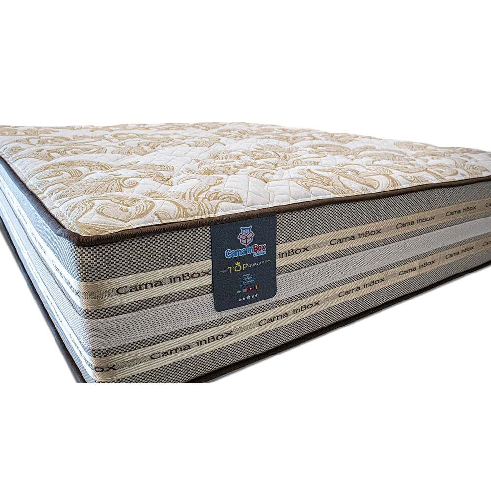 Cama Box Casal Colchão Pillow In + Box 138x188x70 Molas Ensacadas Cama inBox Duo Linem Bege - Imagem 5
