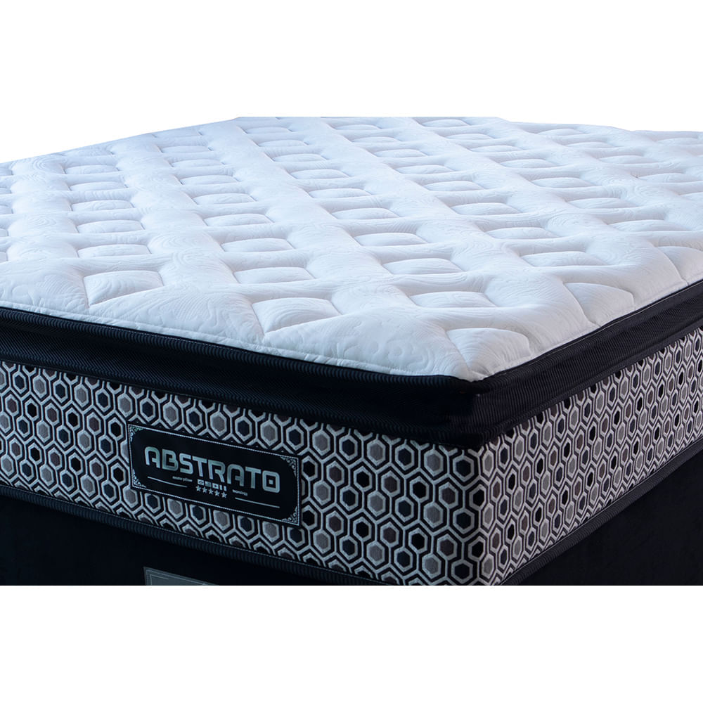 Cama Box Queen Colchão Pillow Top + Box 158x198x70 Molas Ensacadas Cama inBox Abstrato - Imagem 4