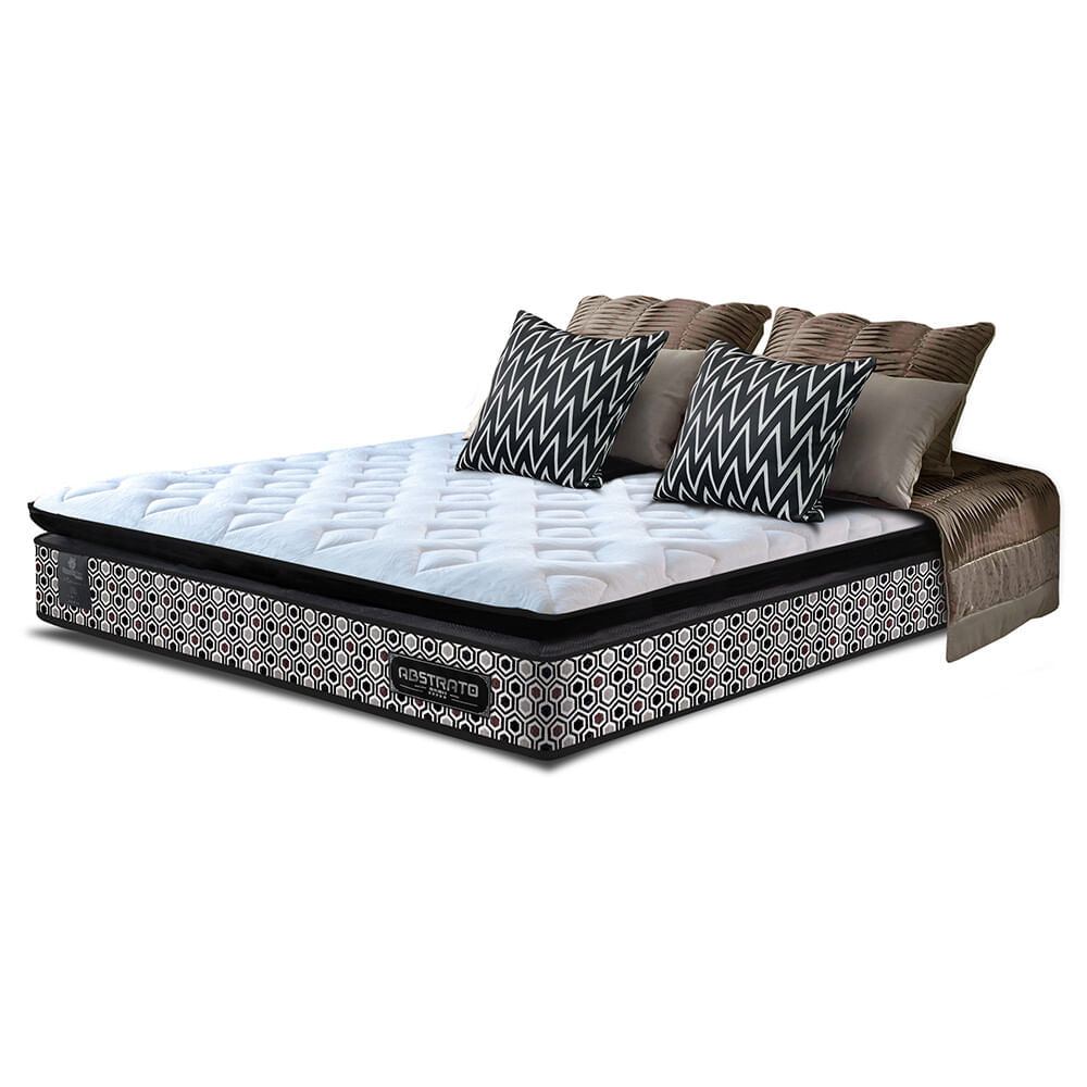 Colchão Queen Molas Ensacadas Pillow Top 158x198x31 Cama inBox Abstrato