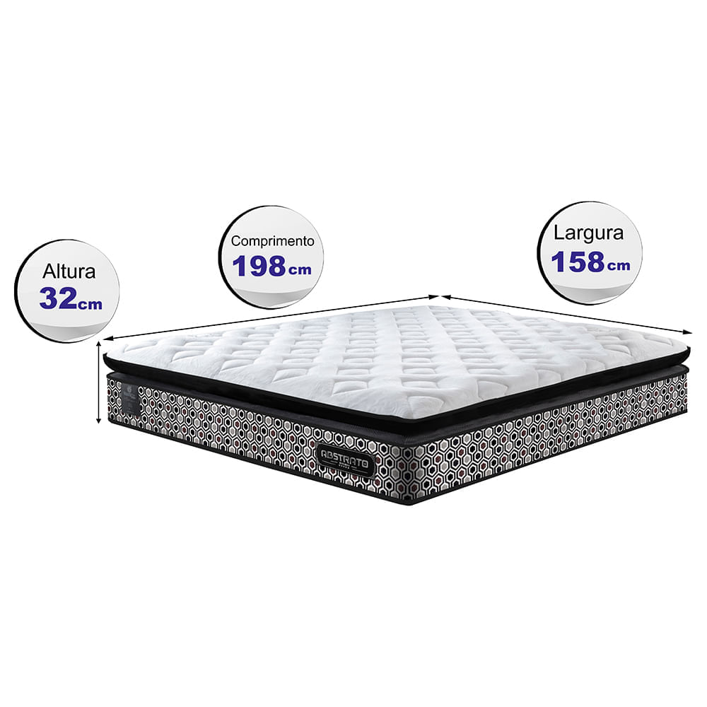 Colchão Queen Molas Ensacadas Pillow Top 158x198x31 Cama inBox Abstrato - Imagem 2