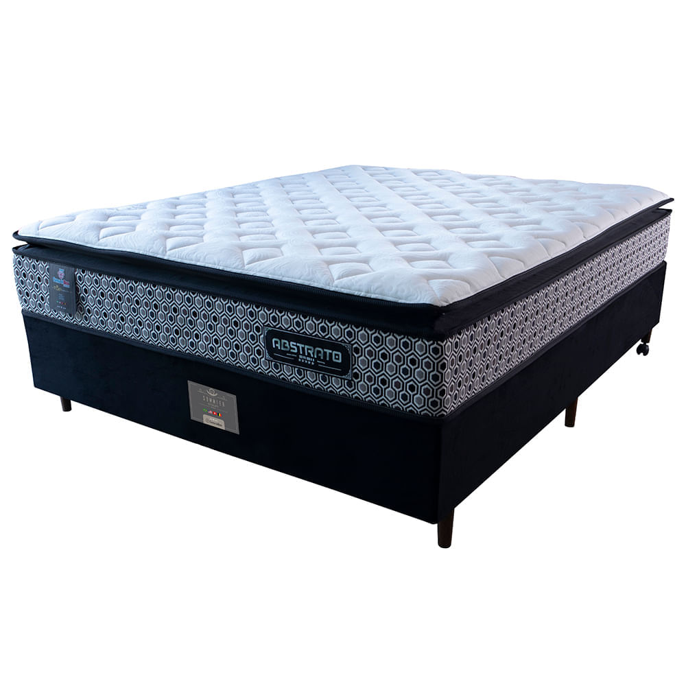 Cama Box Casal Colchão Pillow Top + Box 138x188x70 Molas Ensacadas Cama inBox Abstrato - Imagem 5