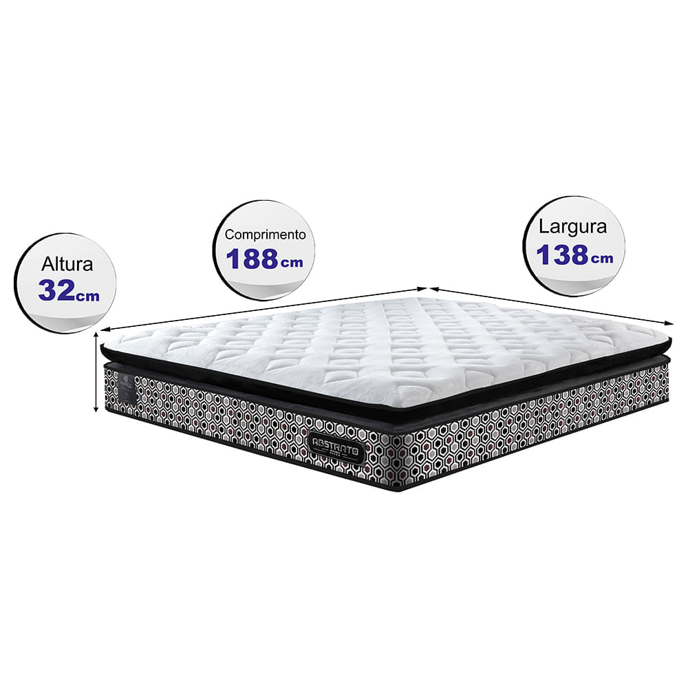 Colchão Casal Molas Ensacadas Pillow Top 138x188x31 Cama inBox Abstrato - Imagem 2