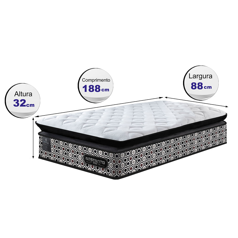 Colchão Solteiro Molas Ensacadas Pillow Top 88x188x31 Cama inBox Abstrato - Imagem 2