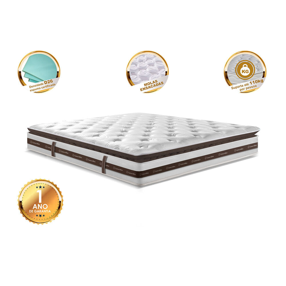 Colchão Queen Molas Ensacadas 158x198 Cama inBox Relax Pillow - Imagem 3