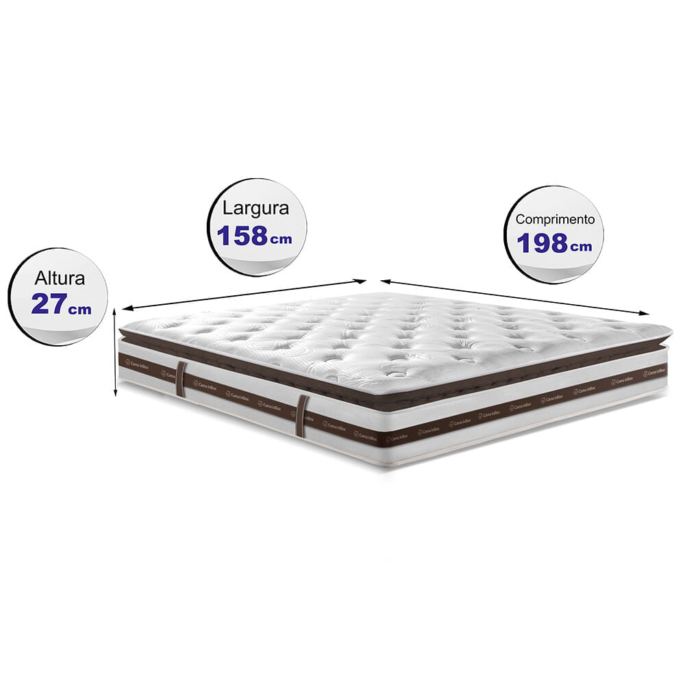 Colchão Queen Molas Ensacadas 158x198 Cama inBox Relax Pillow - Imagem 2