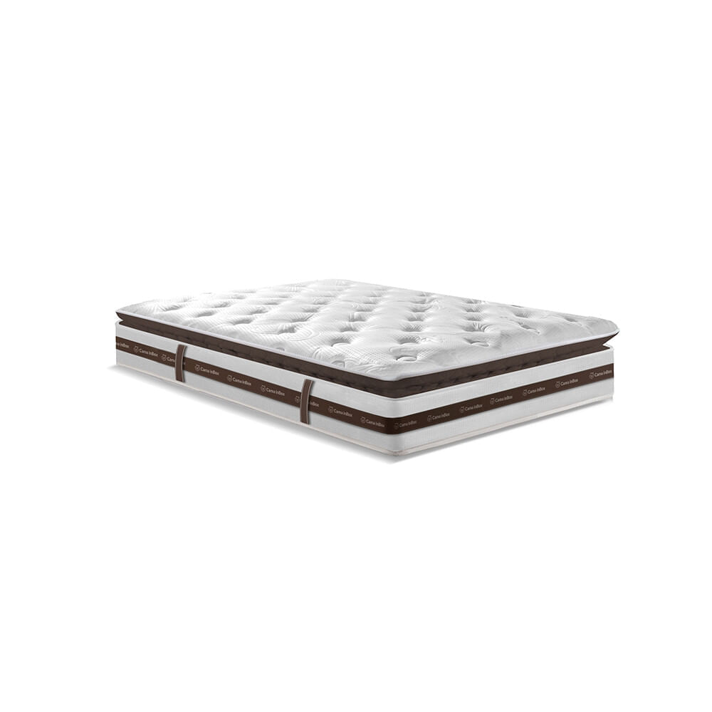 Cama Box Solteiro Colchão + Box 88x188 Molas Ensacadas Cama inBox Relax Pillow Café - Imagem 4