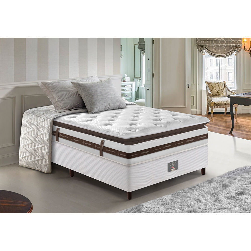 Cama Box Solteiro Colchão + Box 88x188 Molas Ensacadas Cama inBox Relax Pillow