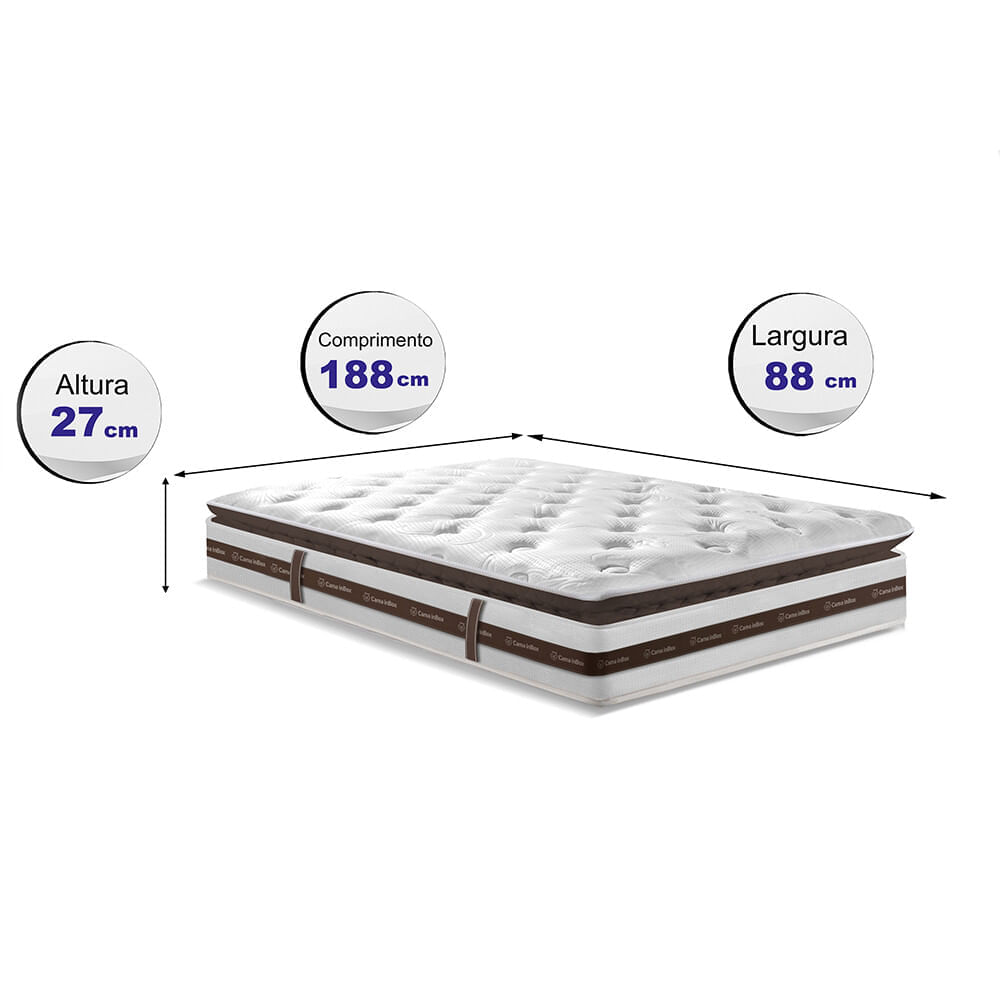 Colchão Solteiro Molas Ensacadas 88x188 Cama inBox Relax Pillow - Imagem 2