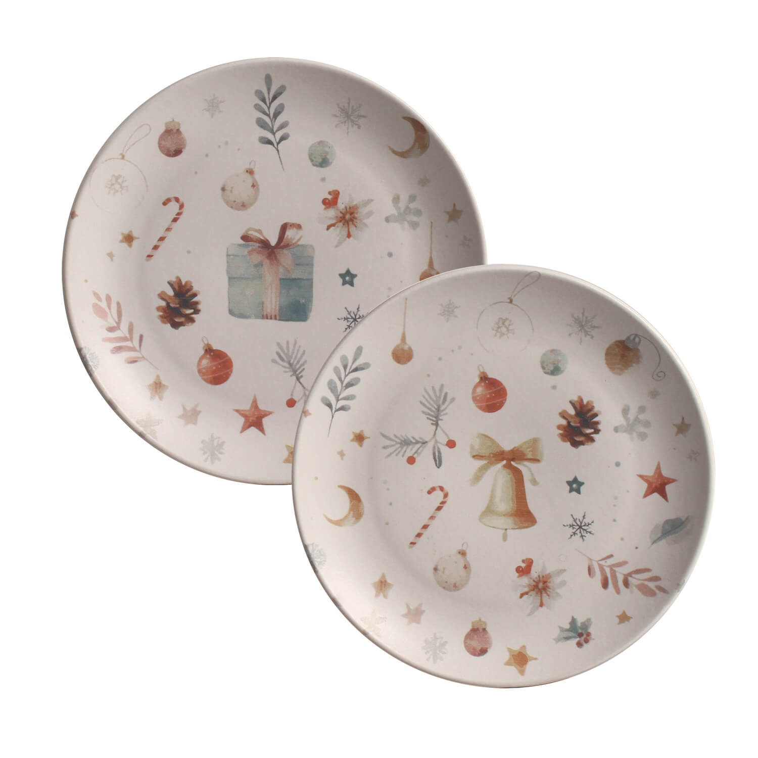 Kit com 6 Pratos de Sobremesa Coup Stoneware Noite de Natal Ø19,4cm