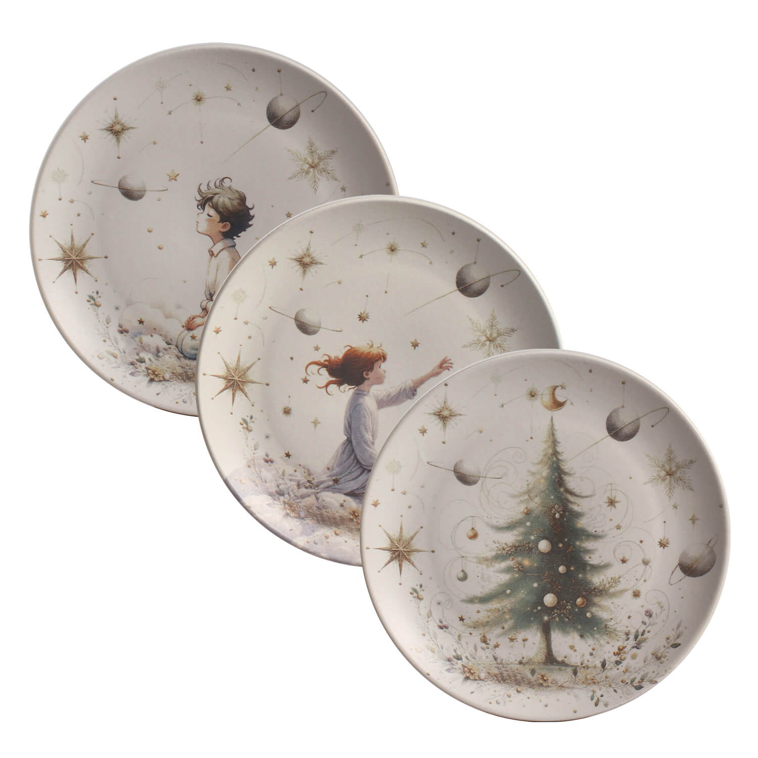 Kit com 6 Pratos de Sobremesa Coup Stoneware Encantados Ø19,4cm