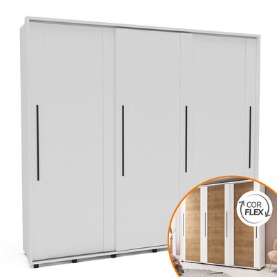 Guarda-Roupa-Casal-Coimbra-3-Portas-6-Gavetas-Flex-Branco