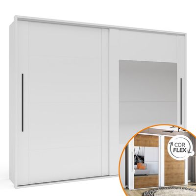 Guarda-Roupa-Casal-com-Espelho-2-Portas-4-Gavetas-Sevilha-Branco