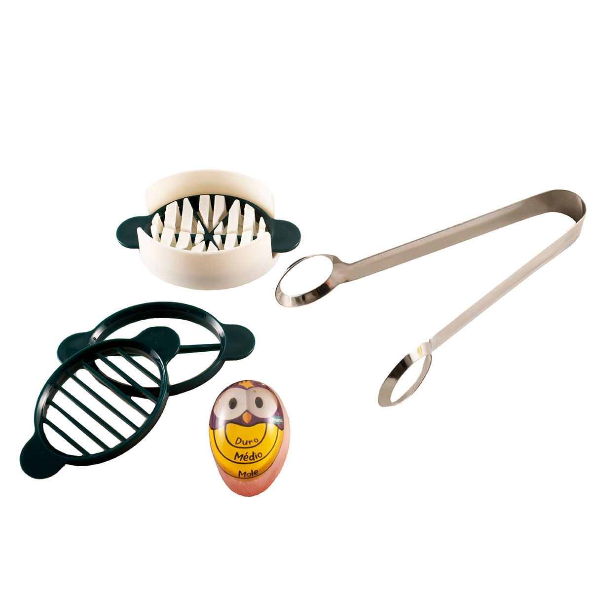 Kit para Ovos Cortador Timer e Pegador Cozinha Prana