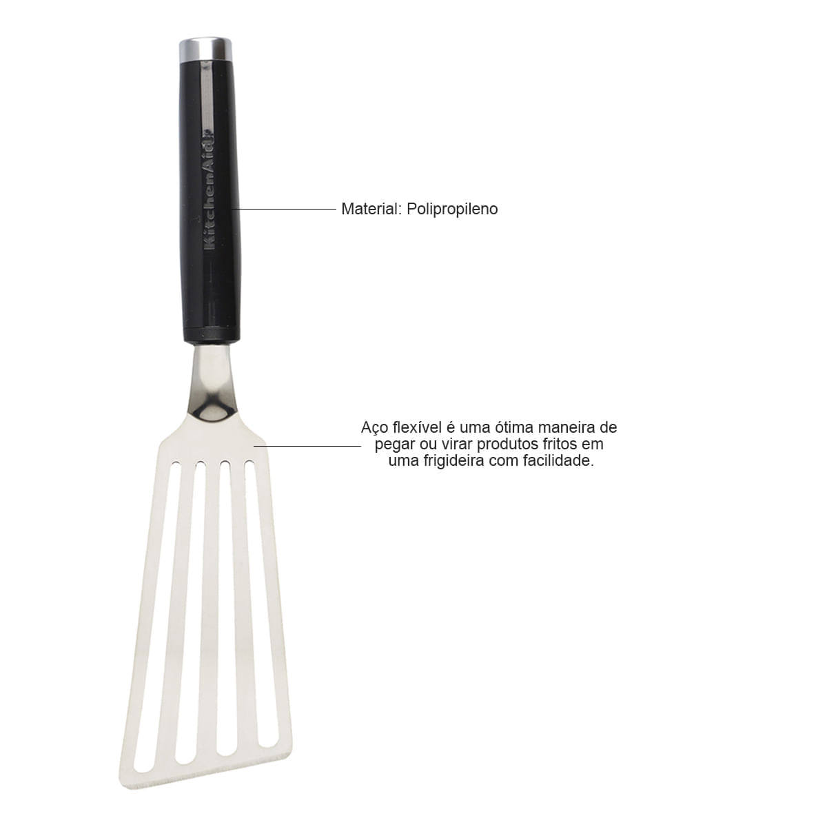 Espatula Perfurada Flexivel 33cm em Inox Kitchenaid - Imagem 7