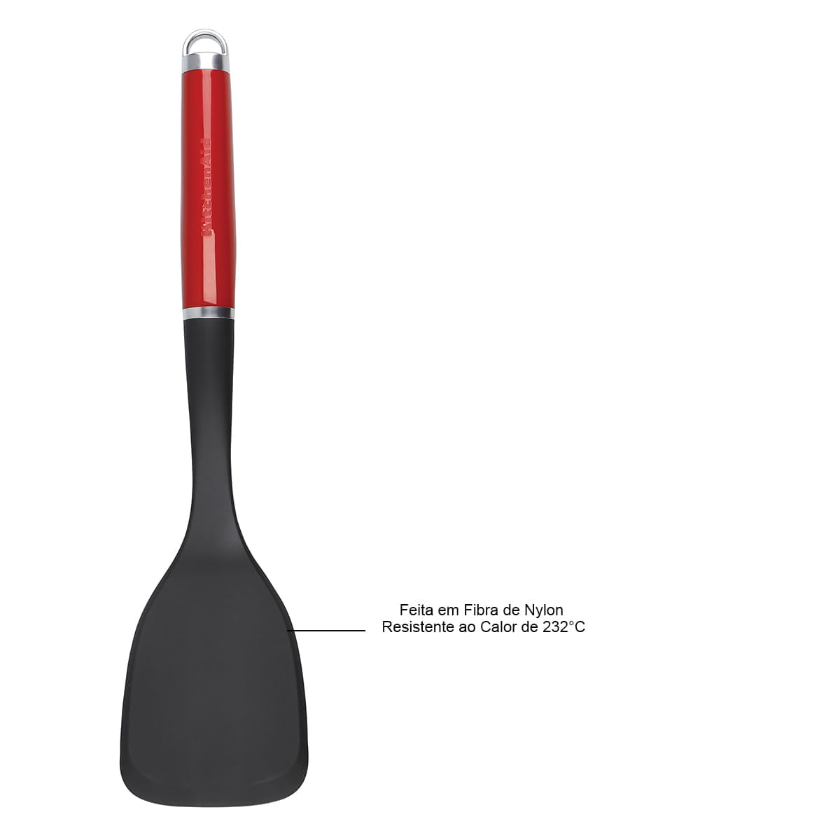 Espátula de Nylon Cozinha Com Alça Vermelho KitchenAid - Imagem 3