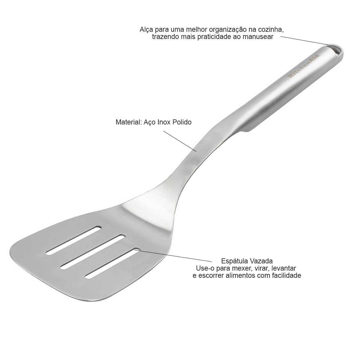 Espátula Perfurada Premium de Aço Inox com Alça KitchenAid - Imagem 10