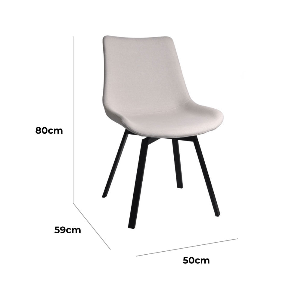 Cadeira Talia em Bouclé Off White - Imagem 3