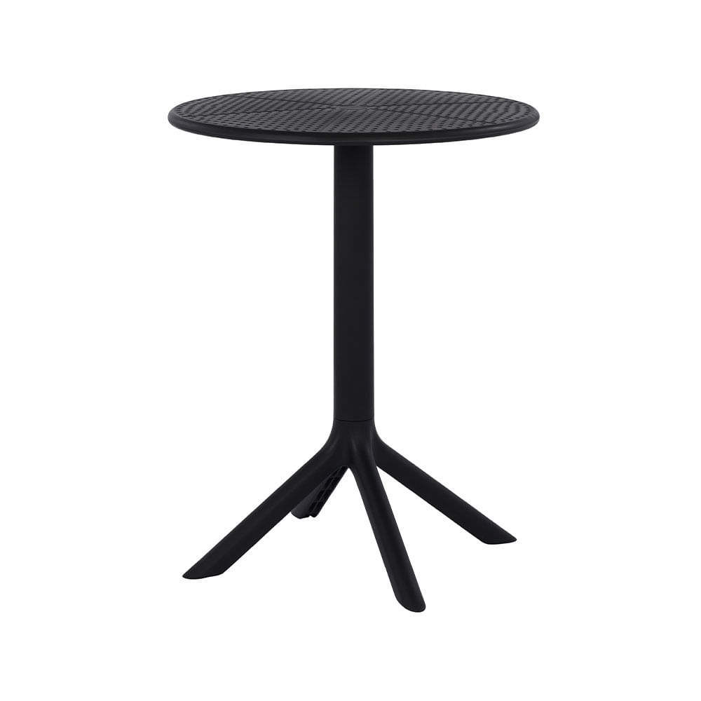 Mesa de Jantar Drops Redonda para Área Externa Preta - 60cm