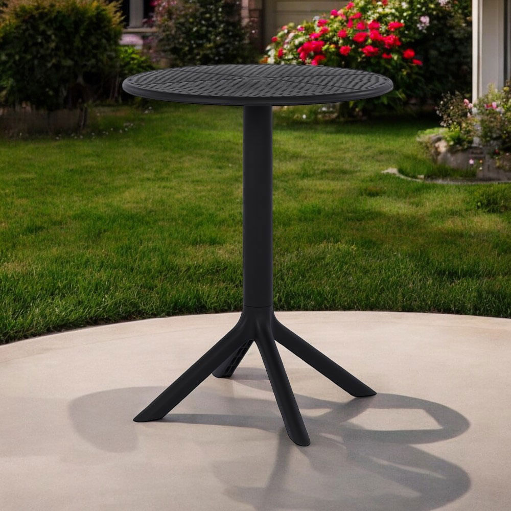 Mesa de Jantar Drops Redonda para Área Externa Preta - 60cm - Imagem 2