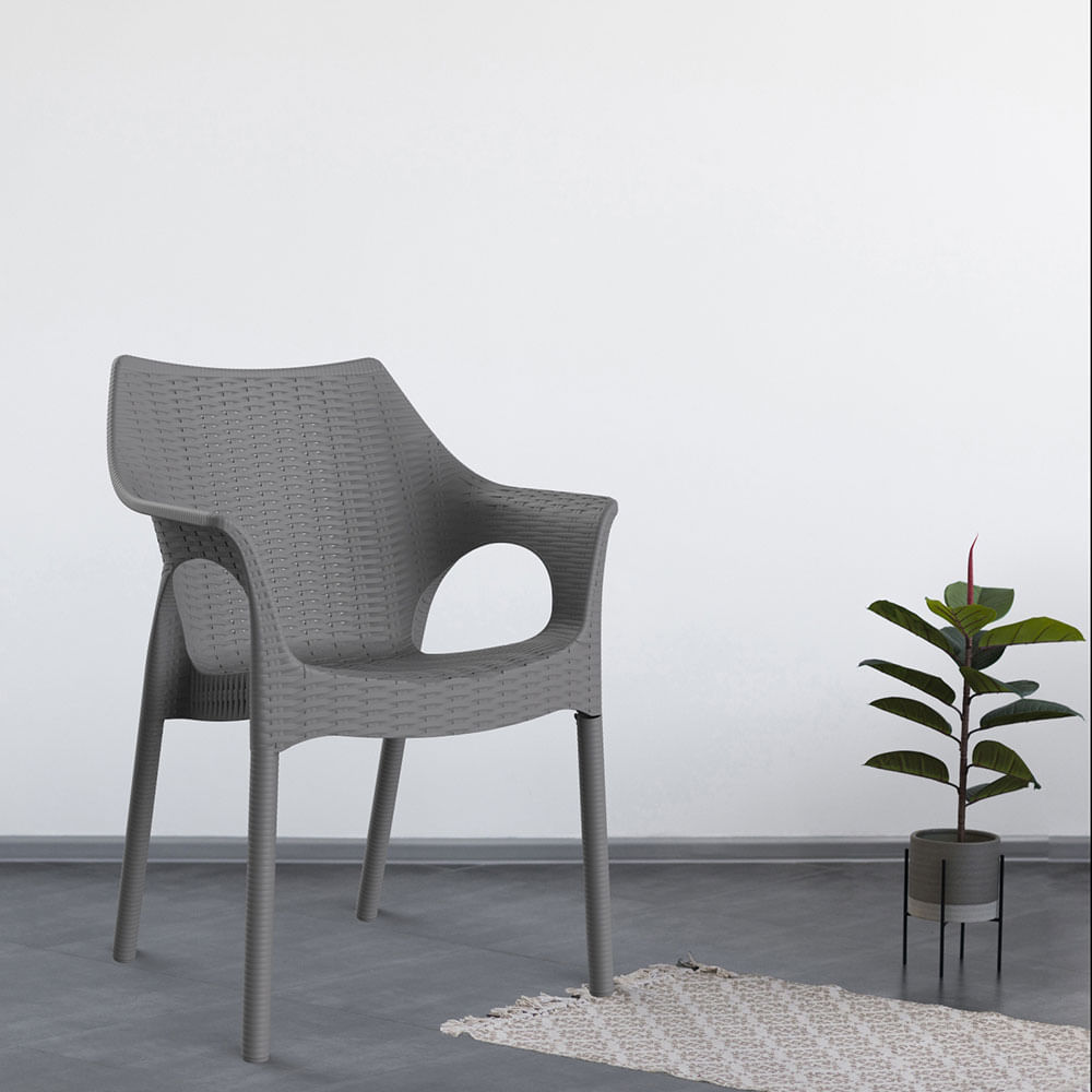 Cadeira Relic em Polipropileno Cinza - Imagem 2