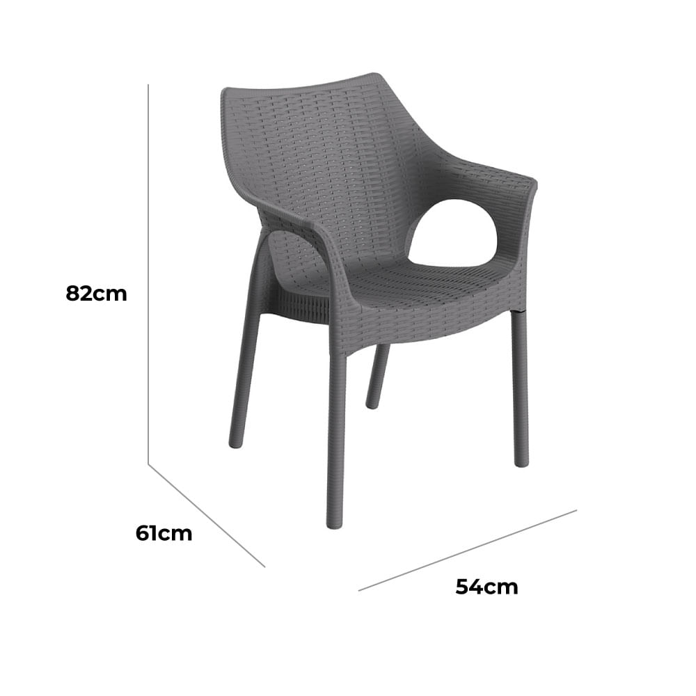 Cadeira Relic em Polipropileno Cinza - Imagem 6