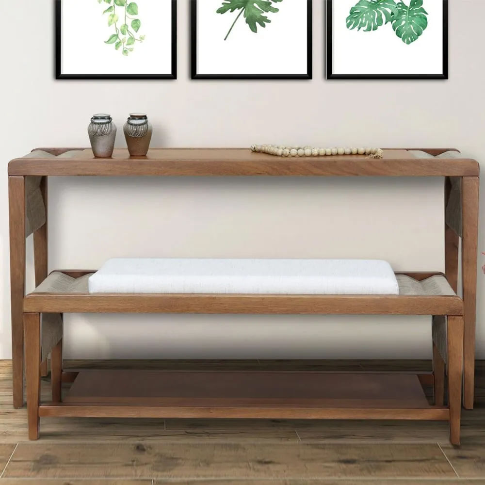 Aparador Cintia em Tauari e Corda Naútica Nude 1,39m - Imagem 3