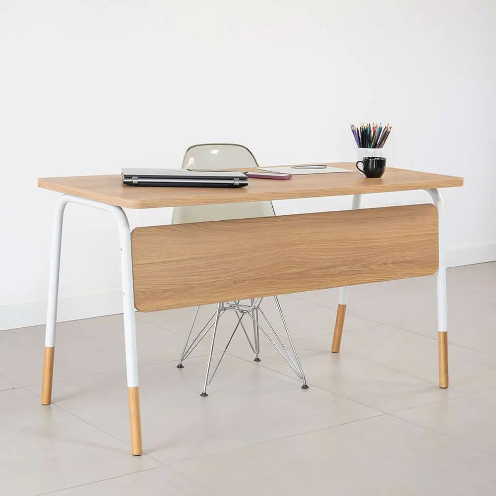 Mesa Escrivaninha Flexus Hanover e Branca 1,36m - Imagem 4
