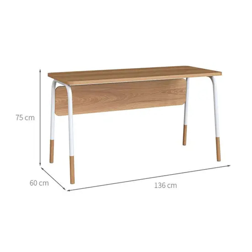 Mesa Escrivaninha Flexus Hanover e Branca 1,36m - Imagem 5
