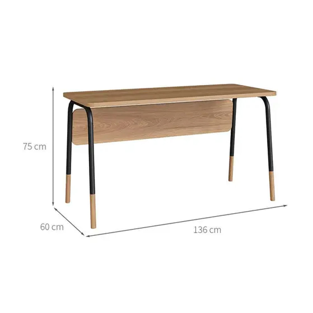 Mesa Escrivaninha Flexus Hanover e Preta 1,36m - Imagem 5