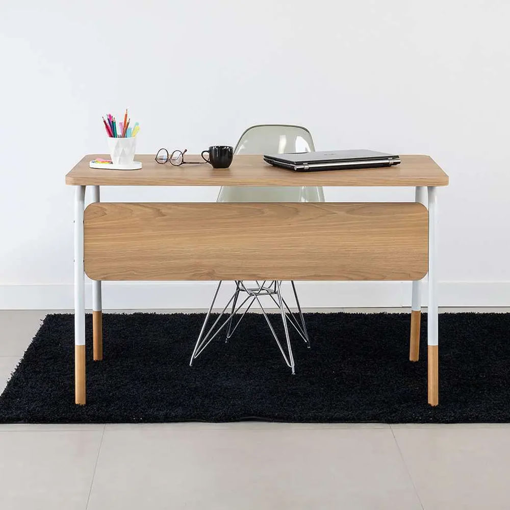 Mesa Escrivaninha Flexus Hanover e Branca 1,20m - Imagem 4