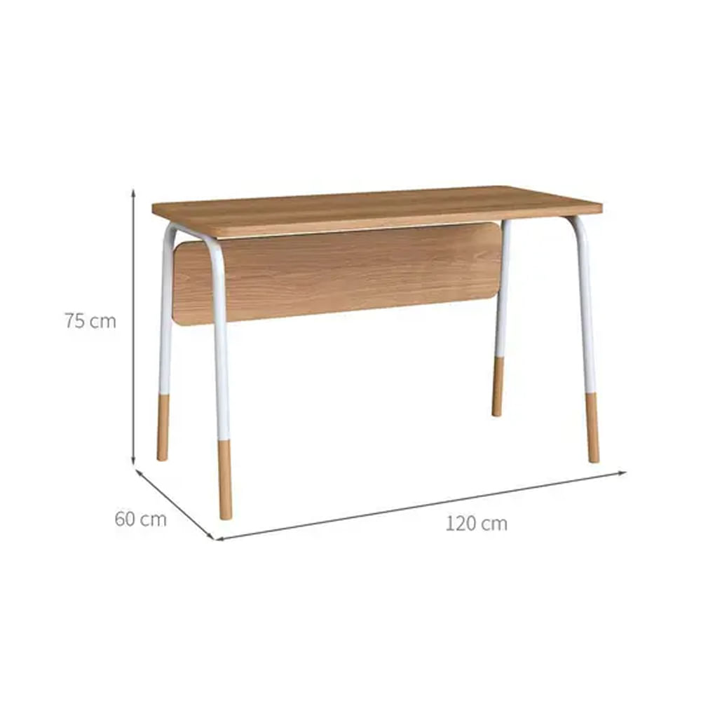 Mesa Escrivaninha Flexus Hanover e Branca 1,20m - Imagem 5